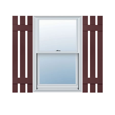 Ekena Millwork 12-in. W x 39-in. H Mid-America Vinyl, Standard Size Three Board Spaced Shutters, 167 - Bordeaux, PR 00031239167